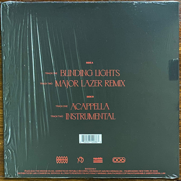 The Weeknd - high quality Blinding Lights (12” Red Vinyl Single)