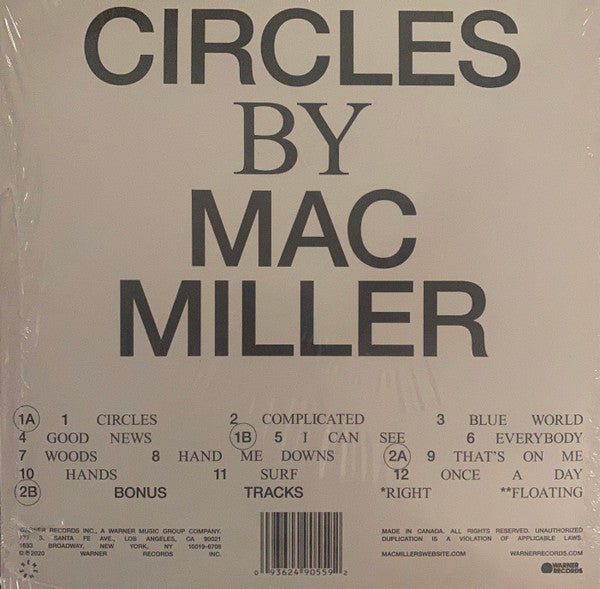 Mac Miller - Circles - Mint- 2 LP Record 2020 Warner REMember Music Clear Vinyl & Poster - Hip Hop (Copy) - Shuga Records