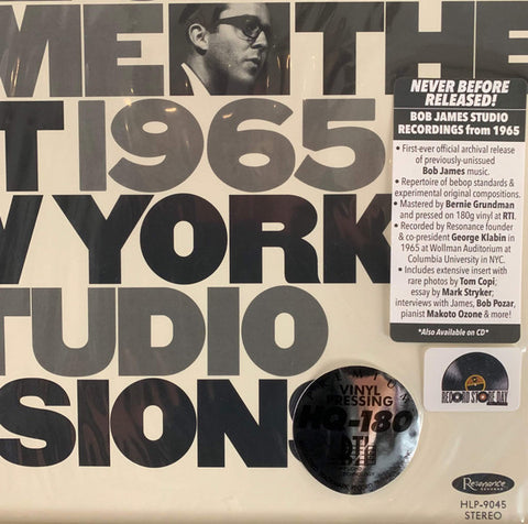 Bob James - Once Upon A Time: The Lost 1965 New York Studio Sessions - New LP Record Store Day 2020 Resonance 180 gram Vinyl, Booklet & Numbered - Jazz