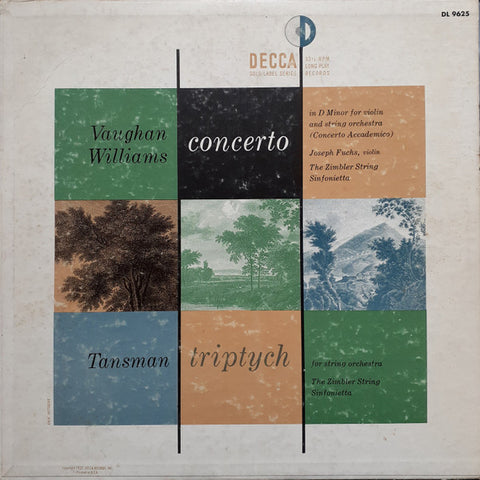 Joseph Fuchs / The Zimbler String Sinfonietta - Williams / Tansman - Concerto / Triptych - Mint- LP Record 1952 Decca USA Mono Vinyl - Modern Classical