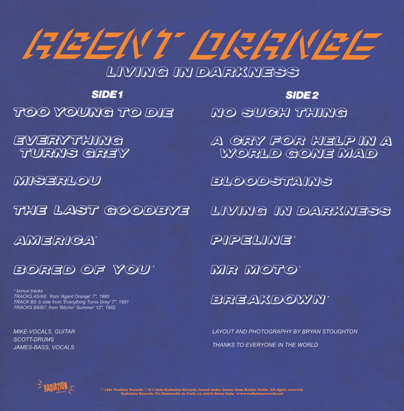 Agent Orange - Living In Darkness (1981) - New LP Record 2024 Radiation Reissues Vinyl - Punk / Surf