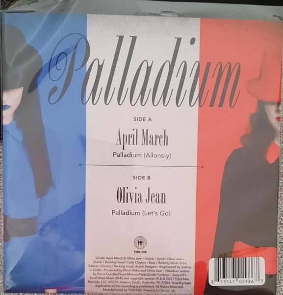 April March / Olivia Jean - Palladium - New 7" Single Record 2021 Third Man Blue / White / Red Splatter Vinyl - Indie Rock / Yé-Yé