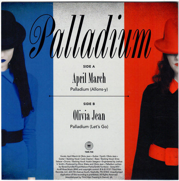 April March / Olivia Jean - Palladium - New 7" Single Record 2021 Third Man USA Black Vinyl - Indie Rock / Yé-Yé