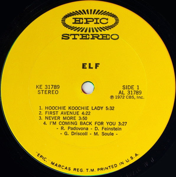 Elf - Elf - VG+ LP Record 1972 Epic USA Original Press Vinyl - Hard Rock / Psychedelic Rock - Shuga Records