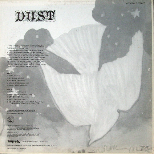 Dust - Dust - VG+ LP Record 1972 USA Original Vinyl - Classic Rock / Hard Rock / Folk / Xian