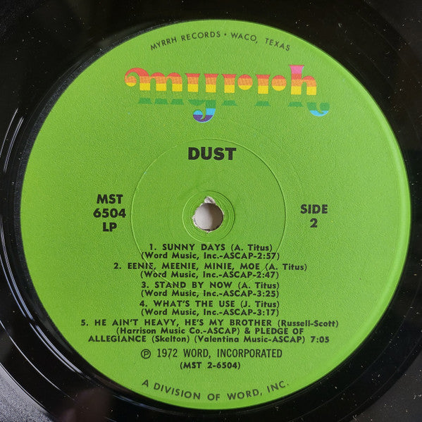 Dust - Dust - VG+ LP Record 1972 USA Original Vinyl - Classic Rock / Hard Rock / Folk / Xian