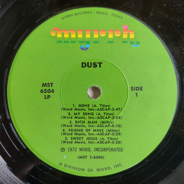 Dust - Dust - VG+ LP Record 1972 USA Original Vinyl - Classic Rock / Hard Rock / Folk / Xian