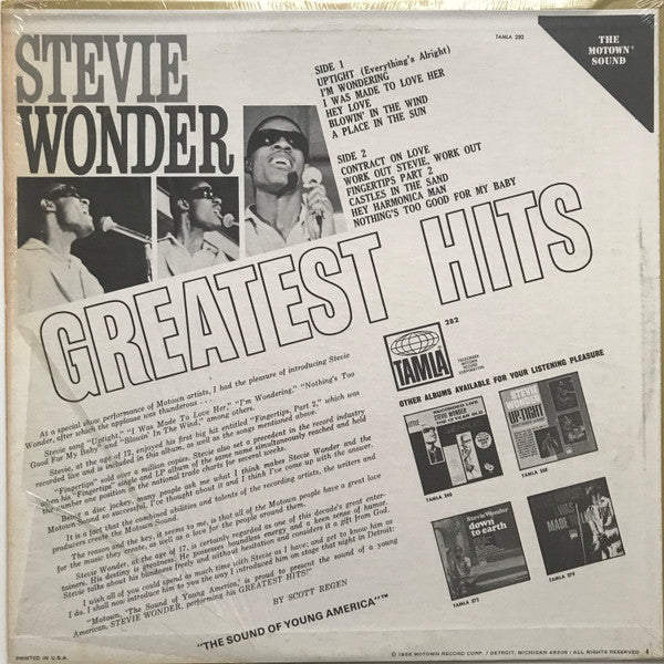 Stevie Wonder – Stevie Wonder's Greatest Hits - VG+ LP Record 1968 Tamla USA Original Vinyl & Insert - Soul / Funk - Shuga Records