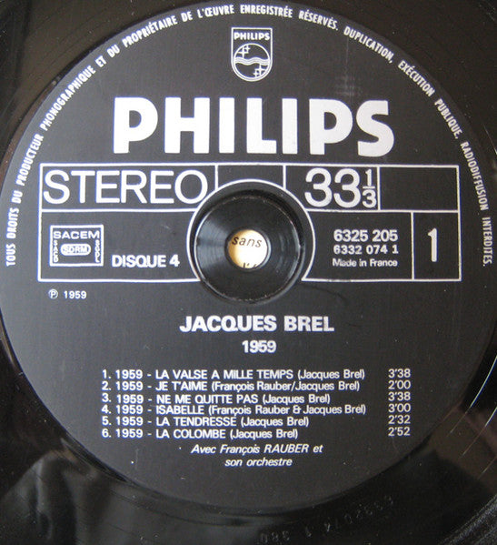 Jacques Brel – 4 - La Valse À Mille Temps (1967) - VG+ LP Record 1970 Philips France Vinyl - French Pop / Chanson