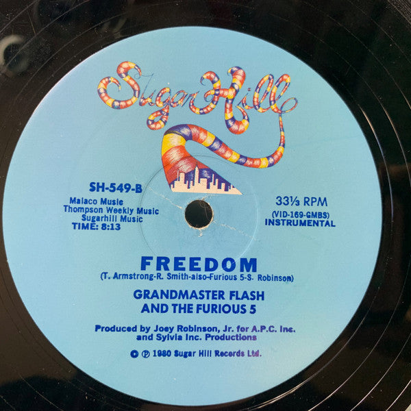 Grandmaster Flash And The Furious 5 - Freedom - VG+ 12" Single Record 1980 Sugar Hill USA Original Press Vinyl - Hip Hop - Shuga Records