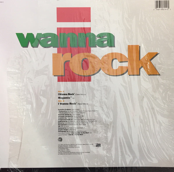 Luke pka Luther Campbell aka Captain Dick - I Wanna Rock - VG+ 12" Single Record 1991 Luke USA Original Vinyl - Hip Hop / Bass Music - Shuga Records