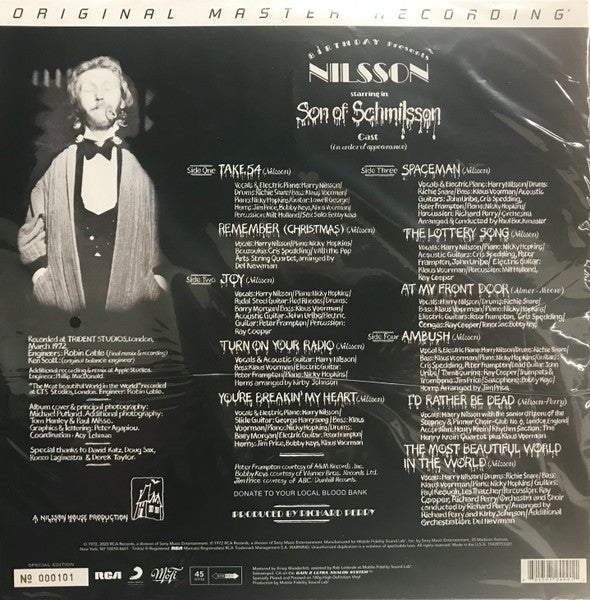 Harry Nilsson - Son Of Schmilsson (1972) - Mint- 2 LP Record 2021 Mobile Fidelity Sound Lab 180 gram Vinyl & Numbered LOW # 000692 - Soft Rock / Pop Rock /Classic Rock