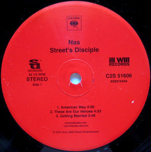 Nas - Street's Disciple - Mint- 2 LP Record 2004 Columbia USA Promo Clean Version Vinyl - Hip Hop - Shuga Records