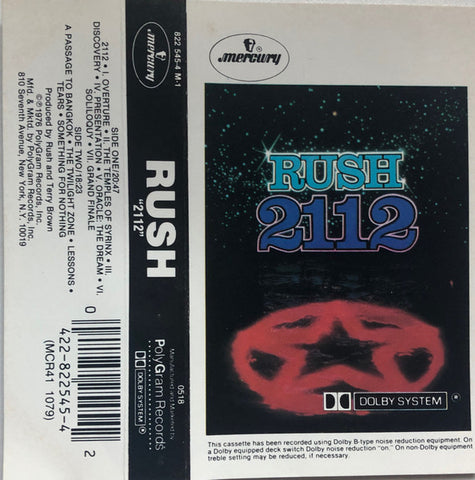 Rush - 2112 (1976) - VG+ Cassette 1985 Mercury USA Tape - Rock / Prog Rock