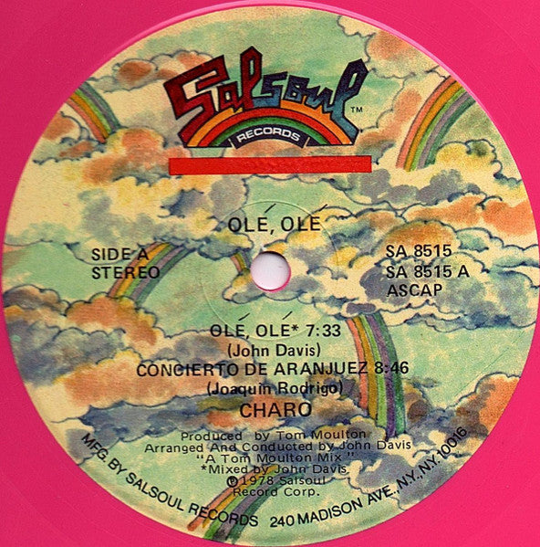 Charo - Olé Olé - VG+ LP Record 1978 Salsoul USA Original Pink Vinyl - Disco / Funk / Soul - Shuga Records