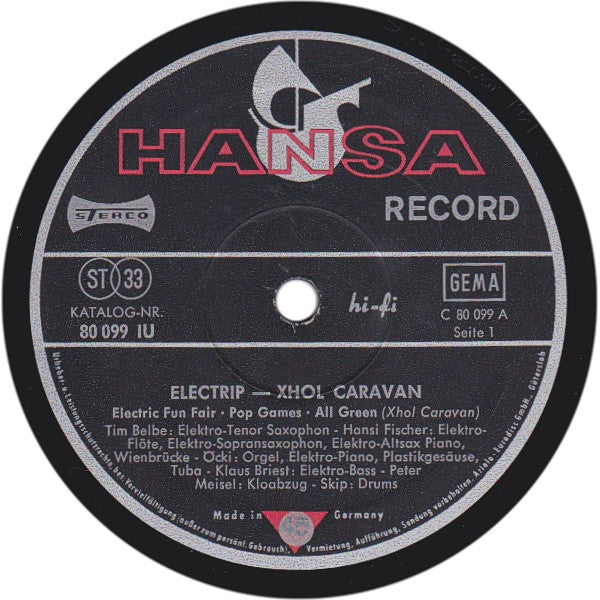 Xhol Caravan - Electrip - Mint- LP Record 1969 Hansa Germany Original Press Vinyl - Krautrock / Prog Rock / Psychedelic Rock - Shuga Records