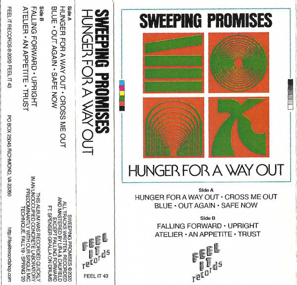 Sweeping Promises – Hunger For A Way Out - New Cassette 2021 Feel It Tape - Post-Punk / Indie Rock