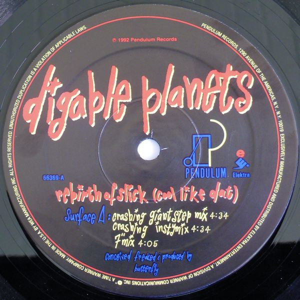 Digable Planets - Rebirth Of Slick (Cool Like Dat) - VG+ 12" Single Record 1992 Pendulum USA Original Vinyl - Hip Hop / Jazzy Hip-Hop - Shuga Records