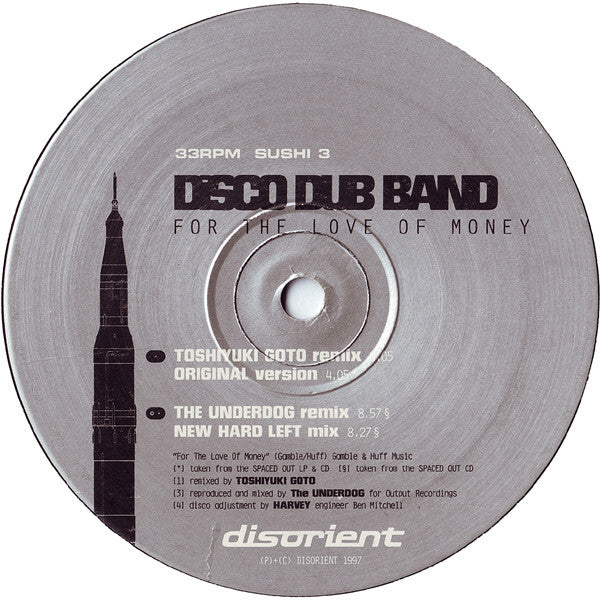 Disco Dub Band - For The Love Of Money - VG+ 12" Single Record 1997 Disorient UK Vinyl - House / Disco - Shuga Records