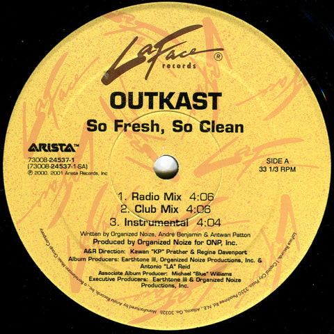 Outkast - So Fresh, So Clean / Gangsta Sh*t - VG+ 12" Single Record 2001 LaFace USA Original Vinyl - Hip Hop - Shuga Records