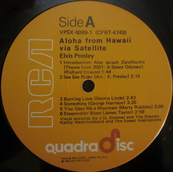 Elvis Presley - Aloha From Hawaii Via Satellite (1973) - VG+ 2 LP Record 1974 RCA USA Quadraphonic Vinyl - Rock & Roll / Arena Rock