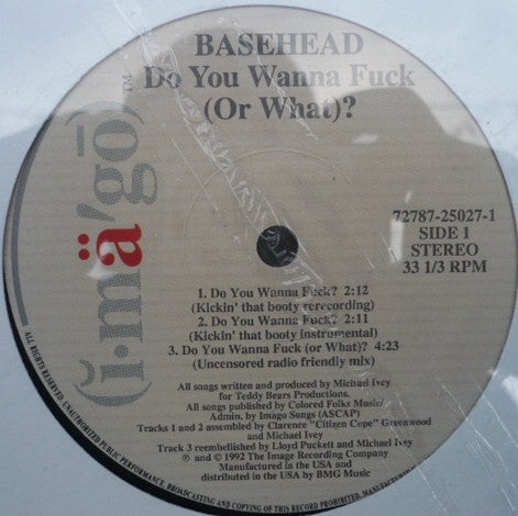 Basehead – Do You Wanna Fuck (Or What)? - New 12" Single Record 1993 Imago USA Vinyl - Hip Hop / Lo-Fi