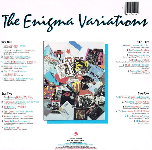 Various – The Enigma Variations - VG+ 2 LP Record 1985 Enigma USA Vinyl - Rock / Synth-pop / Punk