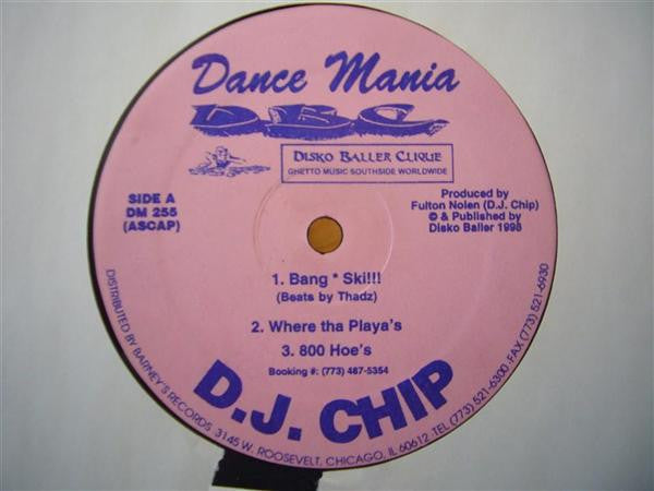 D.J. Chip / D.J. Thadz - Untitled - VG- (Low grade) 12" Single Record 1998 Dance Mania Disko Baller Clique Vinyl - Chicago Ghetto House / Juke / Footwork