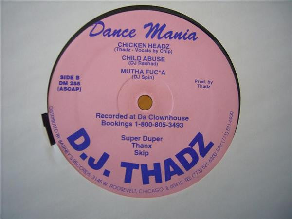 D.J. Chip / D.J. Thadz - Untitled - VG- (Low grade) 12" Single Record 1998 Dance Mania Disko Baller Clique Vinyl - Chicago Ghetto House / Juke / Footwork