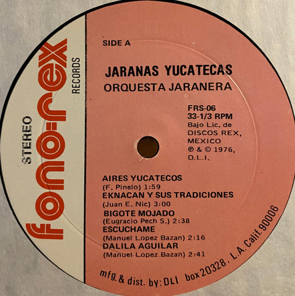 Orquesta Jaranera Venus / Miguel Bacelis - Jaranas Yucatecas - Mint- LP Record 1976 Fono-Rex USA Vinyl - Latin Folk - Shuga Records