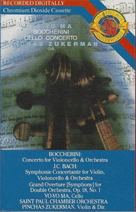 Yo-Yo Ma, Pinchas Zukerman – Boccherini, Bach: Concerto For Cello & Orchestra / Symphonie Concertante For Violin, Cello & Orchestra / Grand Overture (Symphony) For Double Orchestra - Mint- Cassette 1987 CBS USA Tape - Classical