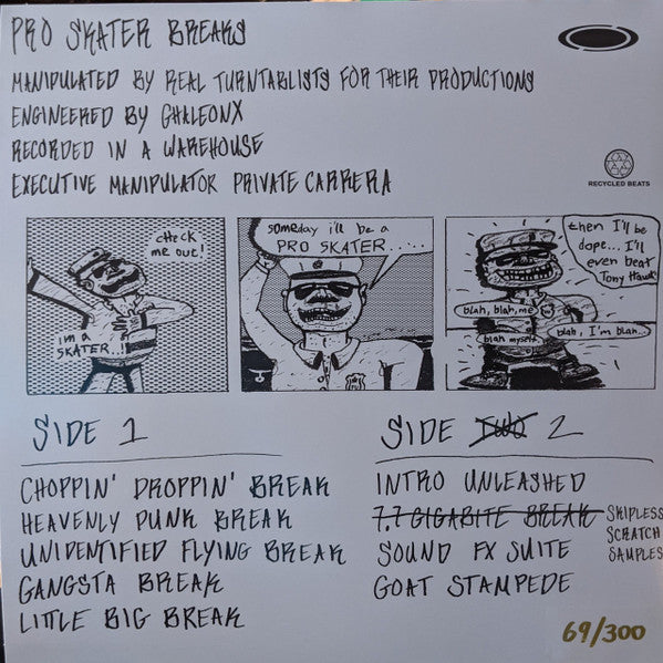 Unknown Artist - Pro Skater Breaks - Mint- LP Record 2022 Relentless Cuts USA Golden Yellow Vinyl, Cue Sheet & Sticker Sheet - Hip Hop / DJ Battle Tool / Breaks - Shuga Records