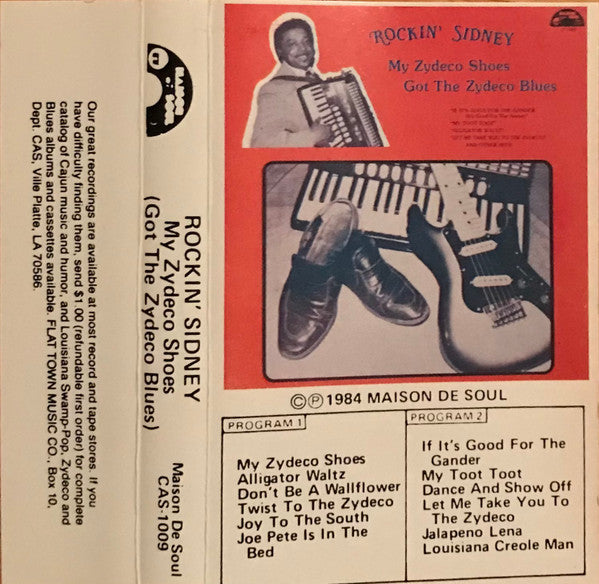 Rockin' Sidney – My Zydeco Shoes (Got The Zydeco Blues) - Used Cassette 1984 Maison De Soul Tape - Zydeco