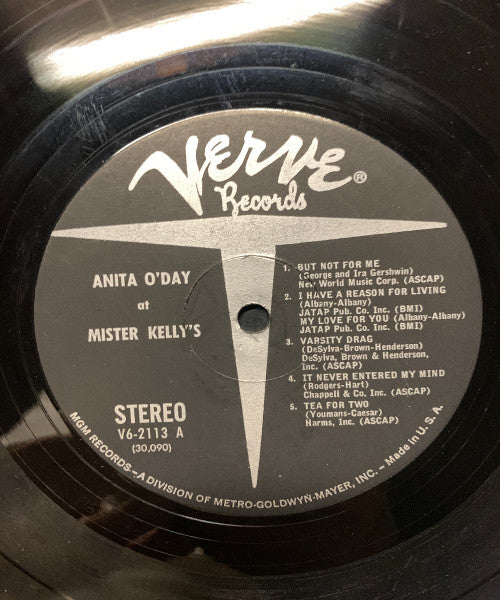 Anita O'Day – At Mister Kelly's (1959) - VG+ LP Record 1962 Verve Stereo USA Vinyl - Jazz Vocal / Swing