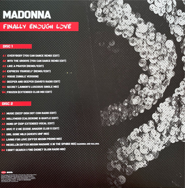 Madonna - Finally Enough Love - Mint- 2 LP Record 2022 Rhino Warner Target Exclusive USA Clear Vinyl - Synth-pop / Dance-Pop