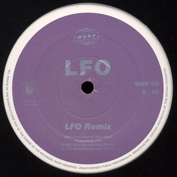 LFO - LFO Remix - VG+ 12" Single Record 1990 Warp Outer Rhythm UK Vinyl - House / Techno / Bleep