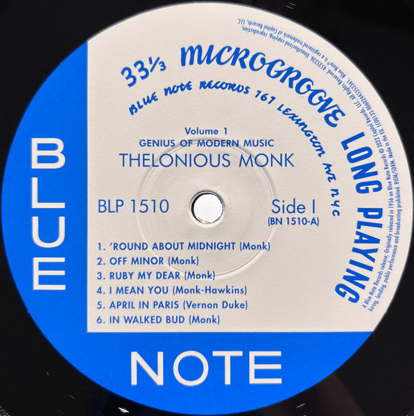 Thelonious Monk - Genius Of Modern Music Volume One (1951) - New LP Record 2022 Blue Note Germany 180 gram Vinyl - Jazz / Bop