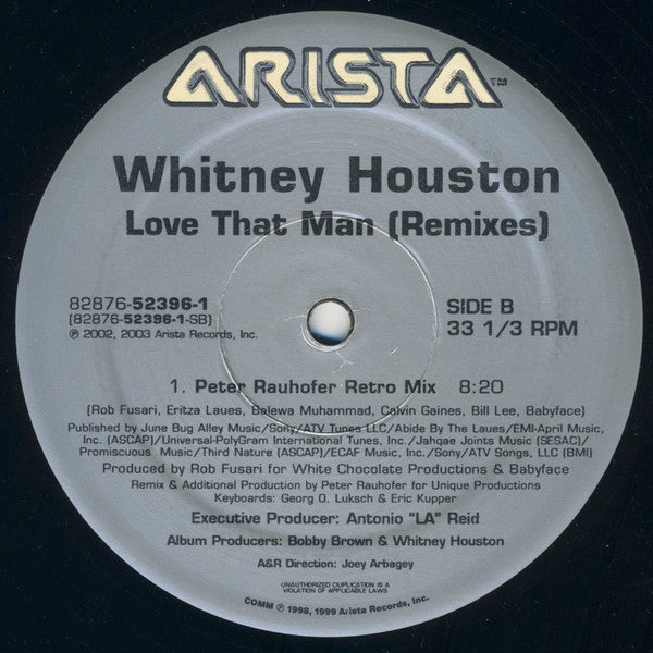 Whitney Houston - Love That Man (Remixes) - VG+ 2x 12" Single Record 2003 Arista USA Vinyl - House / Garage House