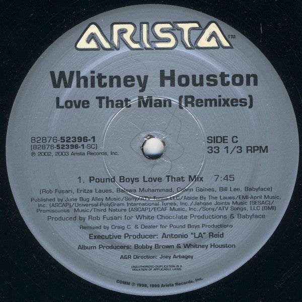 Whitney Houston - Love That Man (Remixes) - VG+ 2x 12" Single Record 2003 Arista USA Vinyl - House / Garage House