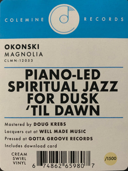 Okonski – Magnolia - Mint- LP Record 2023 Colemine Cream Swirl Vinyl & Download - Spiritual Jazz - Shuga Records