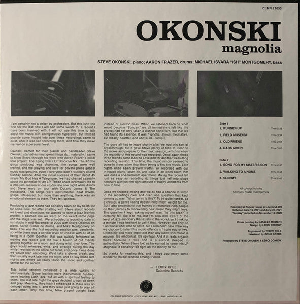 Okonski – Magnolia - Mint- LP Record 2023 Colemine Cream Swirl Vinyl & Download - Spiritual Jazz - Shuga Records