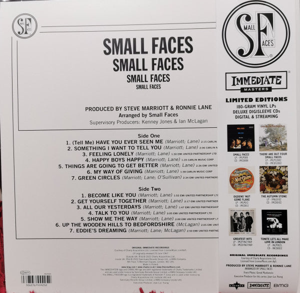 Small Faces – Small Faces (1967) - New LP Record 2023 Immediate Charly  White Vinyl & OBI - Psychedelic Rock / Mod