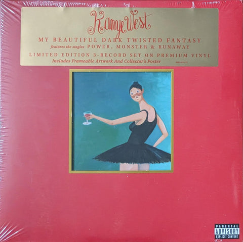 Kanye West - My Beautiful Dark Twisted Fantasy (2010) - New 3 LP Record 2023 Roc-A-Fella 180 gram Vinyl, Poster & Inserts - Hip Hop - Shuga Records