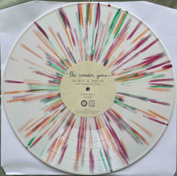 The Wonder Years - Burst & Decay (Live From New York) - New LP Record Store Day 2023 Hopeless White with Red, Orange, & Green Splatter Vinyl - Rock / Pop Punk / Acoustic