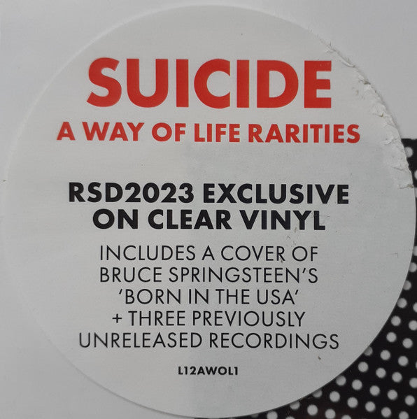 Suicide - A Way Of Life Rarities - New EP Record Store Day 2023 Mute BMG RSD Clear Vinyl - New Wave / Punk / Minimal - Shuga Records