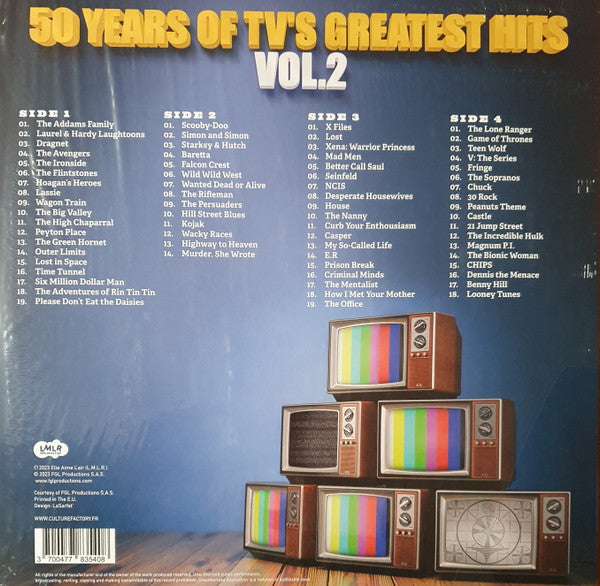 Various - 50 Years Of TV's Greatest Hits - Vol. 2 - New 2 LP Record Store Day 2023 LMLR RSD Clear & Yellow Splatter Vinyl - Soundtrack - Shuga Records