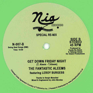 The Fantastic Aleems Featuring Leroy Burgess – Get Down Friday Night (1982) - New 12" Single Record Store Day 2023 NIA UK Green Vinyl - Disco / Boogie - Shuga Records