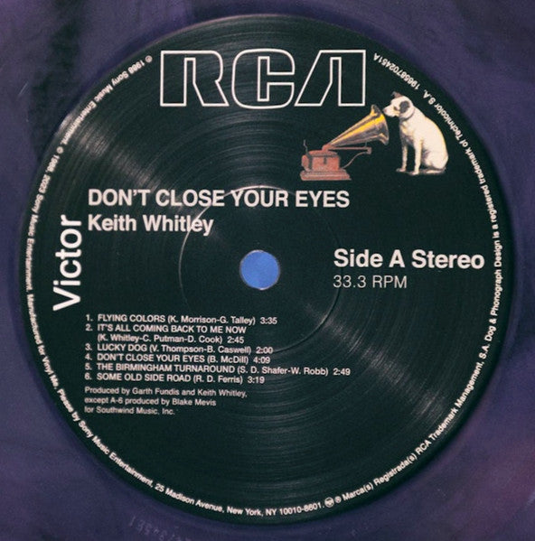 Keith Whitley – Don't Close Your Eyes (1988) - New LP Record 2024 RCA Vinyl Me Please Club Lavender Marble 180 gram Vinyl - Country - Shuga Records