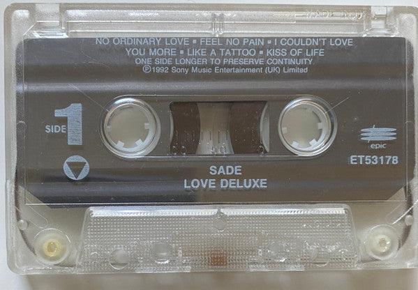 Sade - Love Deluxe - VG+ Cassette 1992 Epic USA Original Clear Tape - Soul / Soul-Jazz / Downtempo