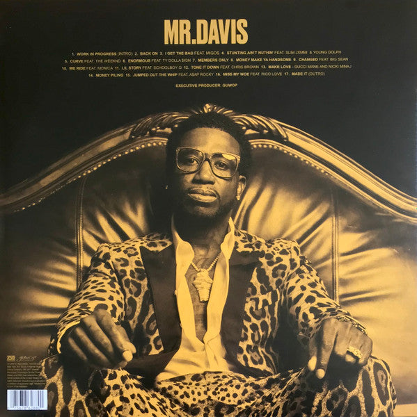 Gucci Mane - Mr. Davis (2017) - Mint- 2 LP Record 2023 Atlantic Guwop Crystal Clear Vinyl - Hip Hop / Trap - Shuga Records